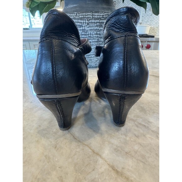 Chocolate Negro Portugal Pumps Black Leather Vintage Strap Maryjane 5.5 Coquette - Picture 6 of 16